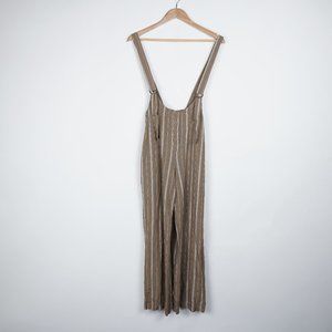 OU Dress Forum Stripe Overall Jumpsuit Olive Small